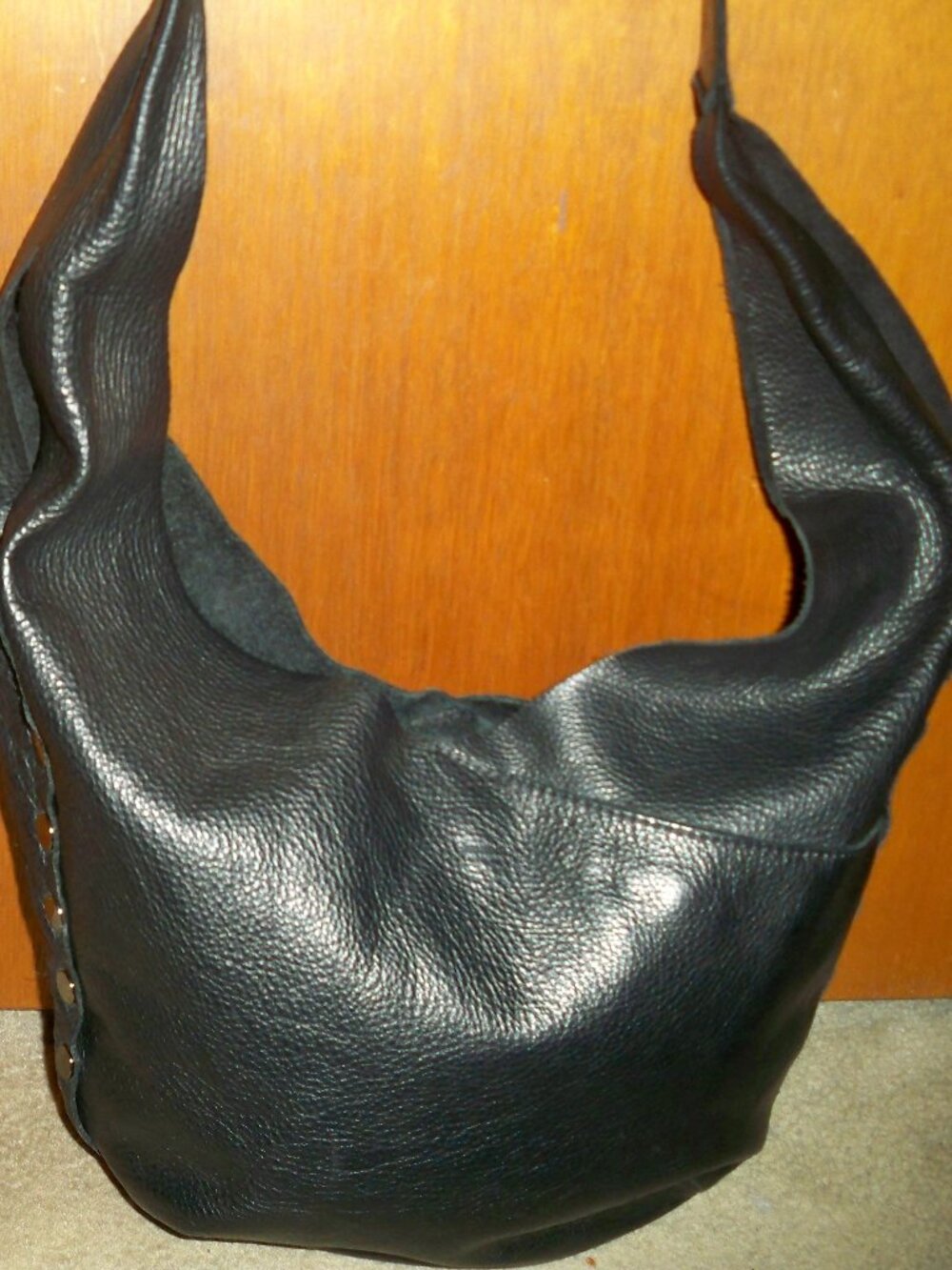 Hammitt Tom Black Pebbled Leather Handbag with Gunmetal Hardware $525, EUC!!